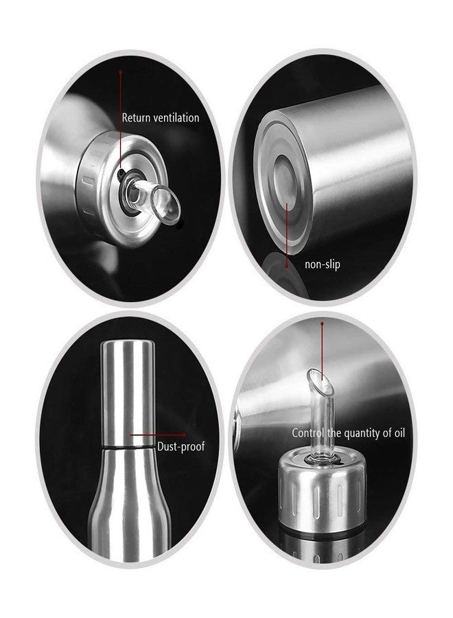 myzon Olive Oil Dispenser Bottle Oil Cruets & Soy Sauce Dispenser Leakproof Stainless Steel Oil Bottle with No Drip Pouring Spout Capacity (1000ML) - Image 4